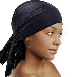 Donna Active Wear Mesh Cap – Sweat Absorbing Workout Scarf, Lightweight Gym Headband for Women, Black Mesh Fabric