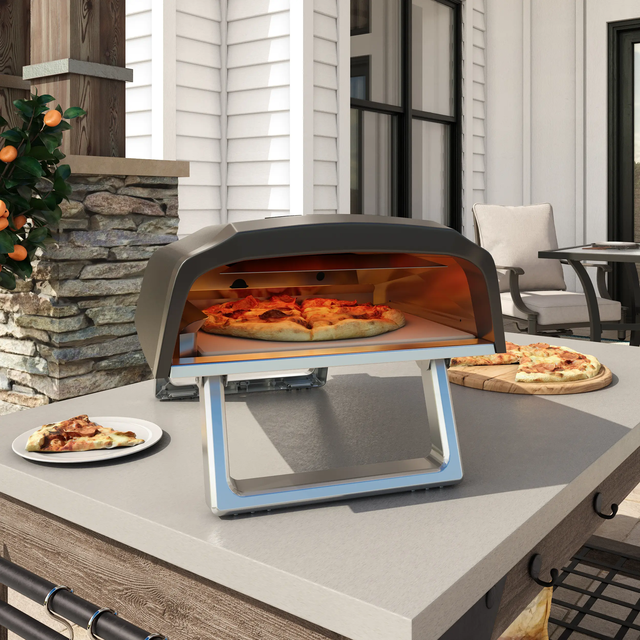 Portable Propane Gas Outdoor Pizza Oven (L-Shaped Burner) for Outdoor Cooking