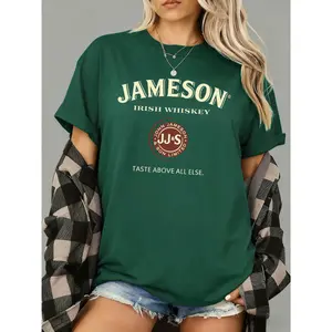 Jameson Irish Whiskey Graphic T-Shirt, Vintage Liquor Brand T-Shirt, Brand T-Shirt for Whiskey Lovers, T-Shirt Paying Tribute to Classic Graphics
