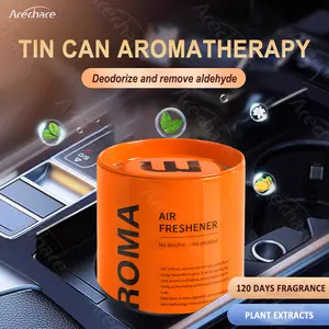 【Metal Finish 】Car Gel Air Freshener & Odor Eliminator, Stress Relief Aromatherapy, 120 Days Long Lasting Fragrance, Leak-Proof Safe Deodorizer, Dual Use for Car and Home