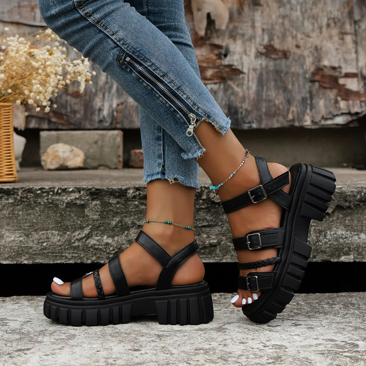 Women's Sponge Cake Thick-soled Open-toe Sandals