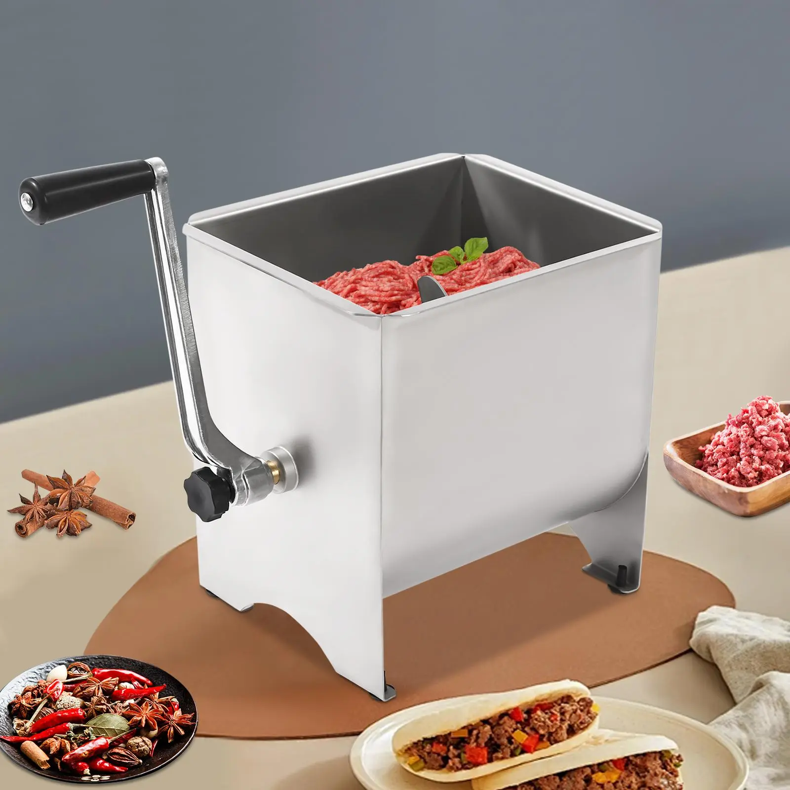 30-Pound/9KG Capacity Tank Manual Meat Mixers Stainless Steel Manual Meat Mixer