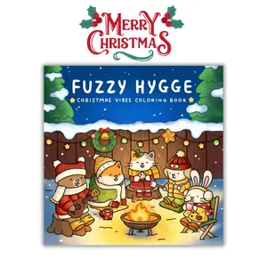 Christmas Fuzzy Hygge Coloring Book with Cozy Festive Winter Scenes and Adorable Animals Characters