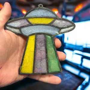 Faux stained glass out of this world resin UFO