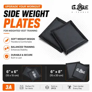 L-V 3A Side Weight Plates for Weighted Vest 6x6 / 6x8 inchWeight Inserts for Training Running Workout