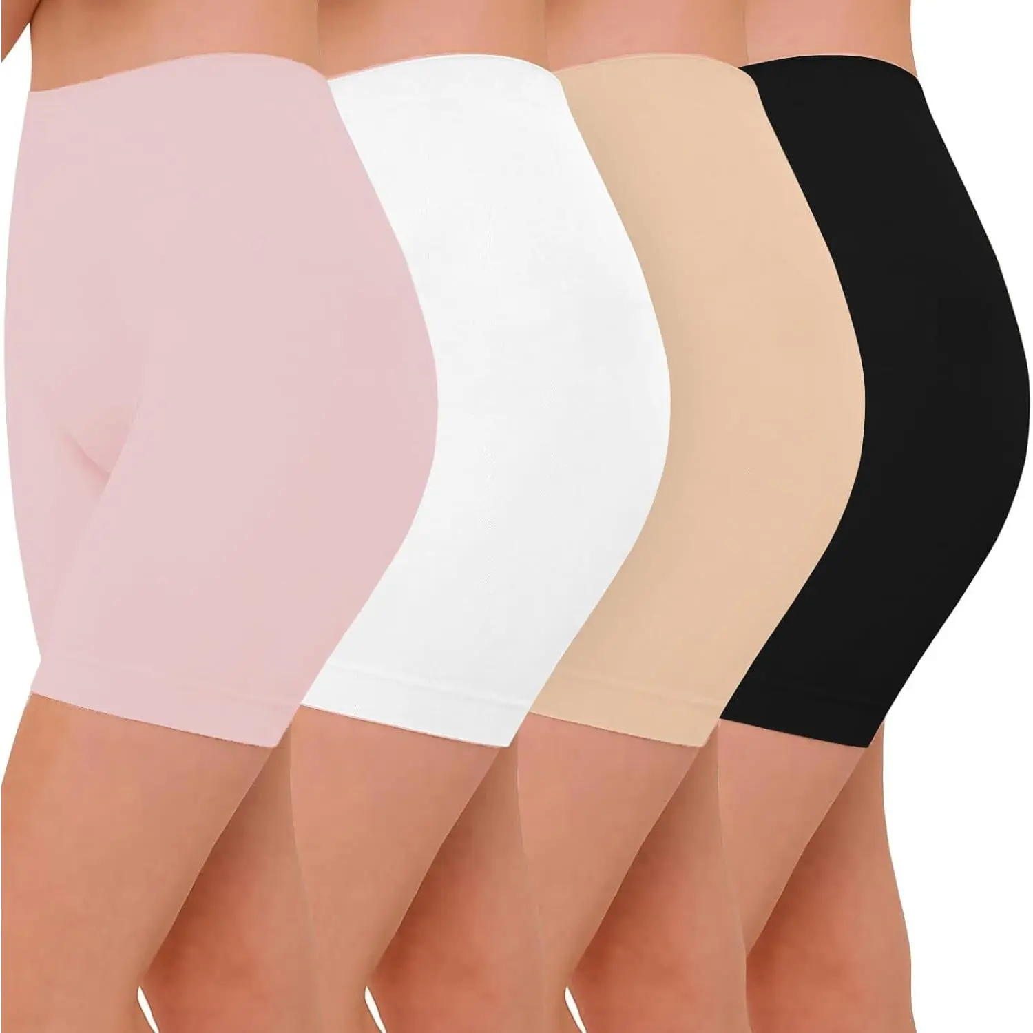 Women 4 Pack Slip Short Under Dresses Underwear, Anti Chafing Seamless Cotton Shorts for Women Boy Shorts  Womenswear jorts sweat shorts summer bottoms shorts for women summer shorts shorts para mujeres comfy shorts,summerwins