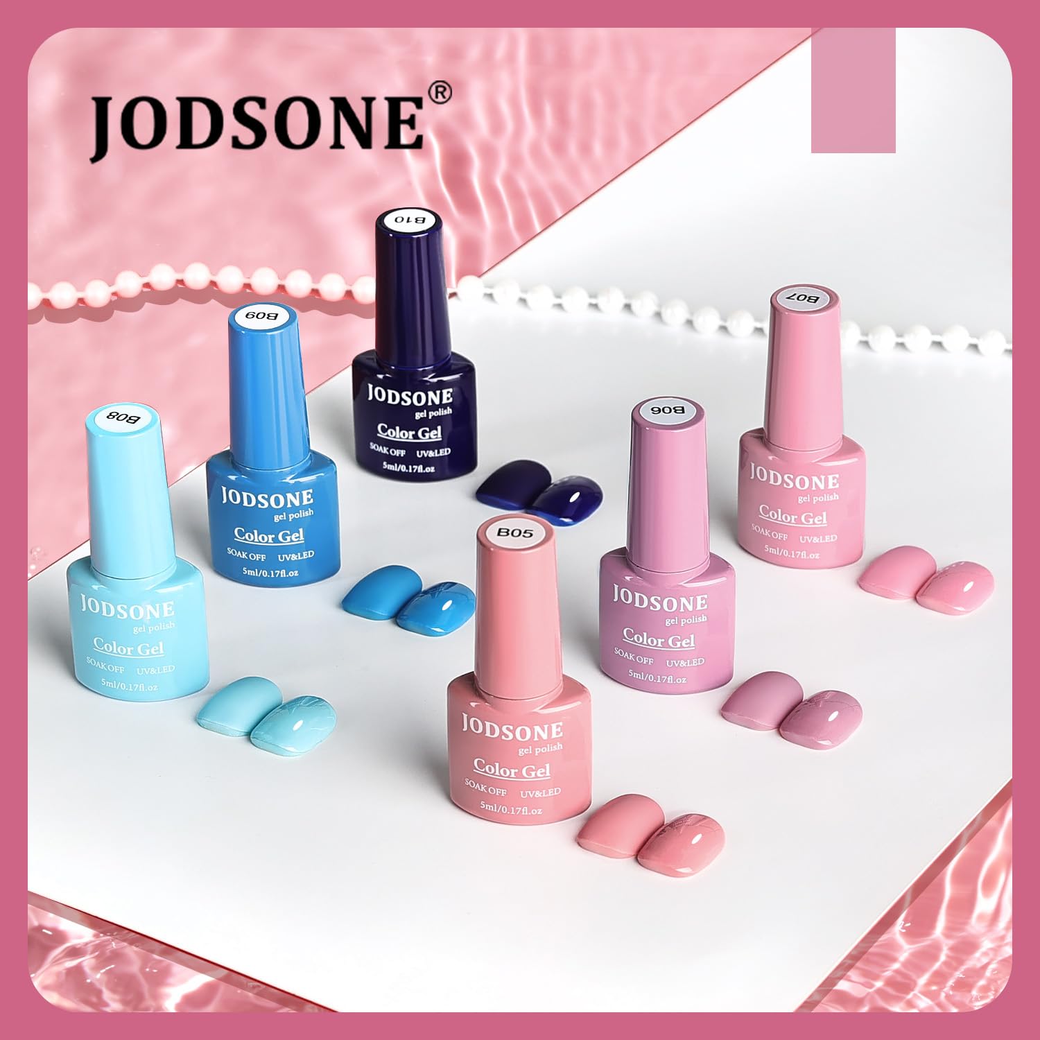 JODSONE 36PCS 32-Color Gel Nail Polish Set, Same Color Same Bottle | No Wipe Base/Top Coat, Matte & Glitter Options, Professional Salon-Grade Gift