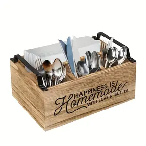High-quality, classic wooden kitchen appliance storage box - portable storage box, open design for easy access and storage, storage box for home finishing
