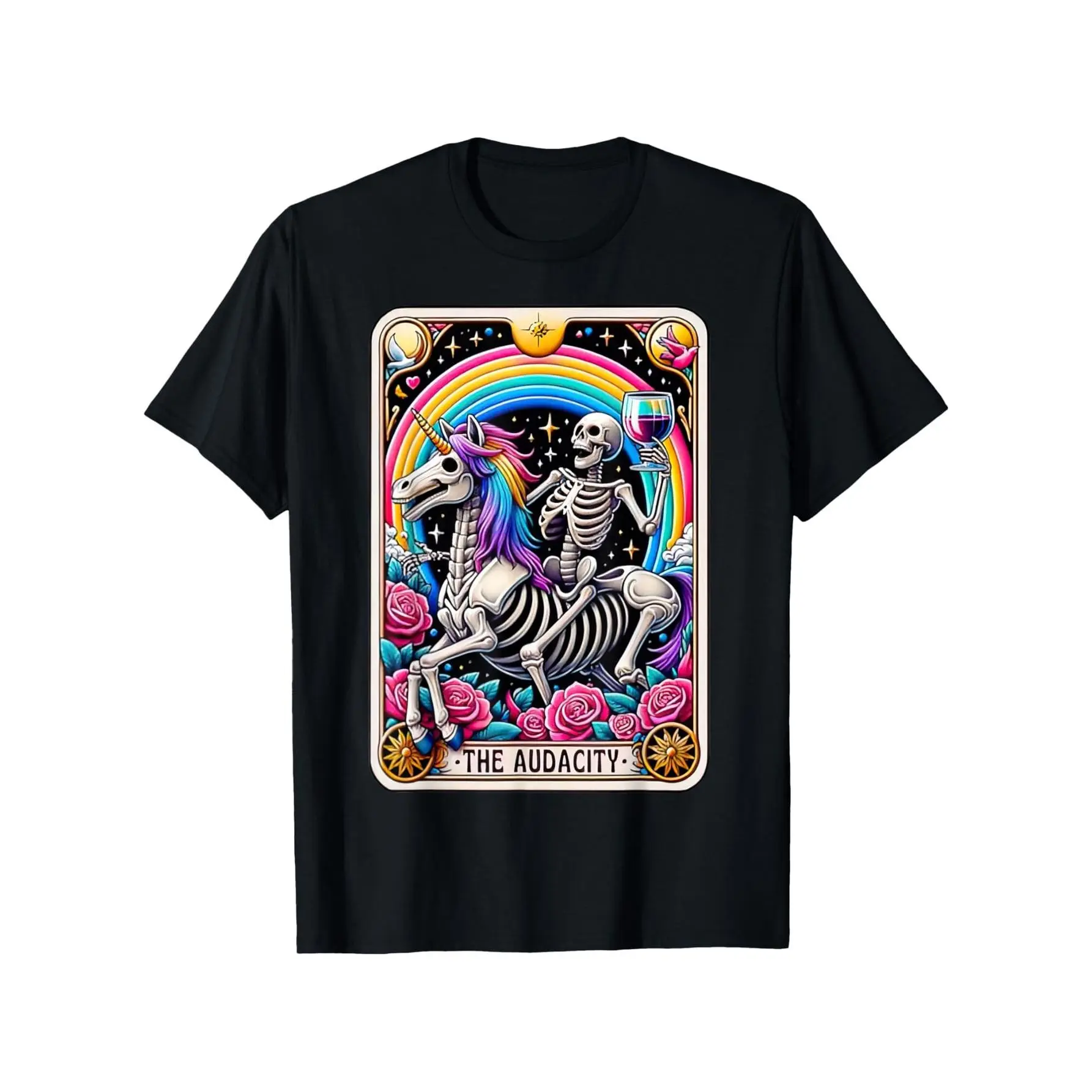 The Audacity Funny Tarot Card Sarcastic Skeleton T-Shirt