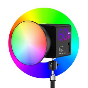 x.mamen portable rgb video studio lights, handheld spotlight 2500k-6500k for video lighting livestream solftbox for photography, camera and 60w power, adjustable light stand, photographic fill light