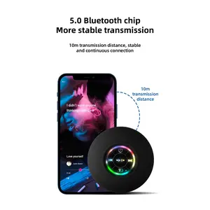 Portable Waterproof Bluetooth Shower Speaker with Suction Cup LED Lights 3D Surround Stereo Subwoofer Smart Voice Assistant ENC Deep Sound Wireless Trucker Mic Quran Frame Cleaner Auto Clicker for Magnetic Indoor HD TV Antenna - Audio, Cable high quality