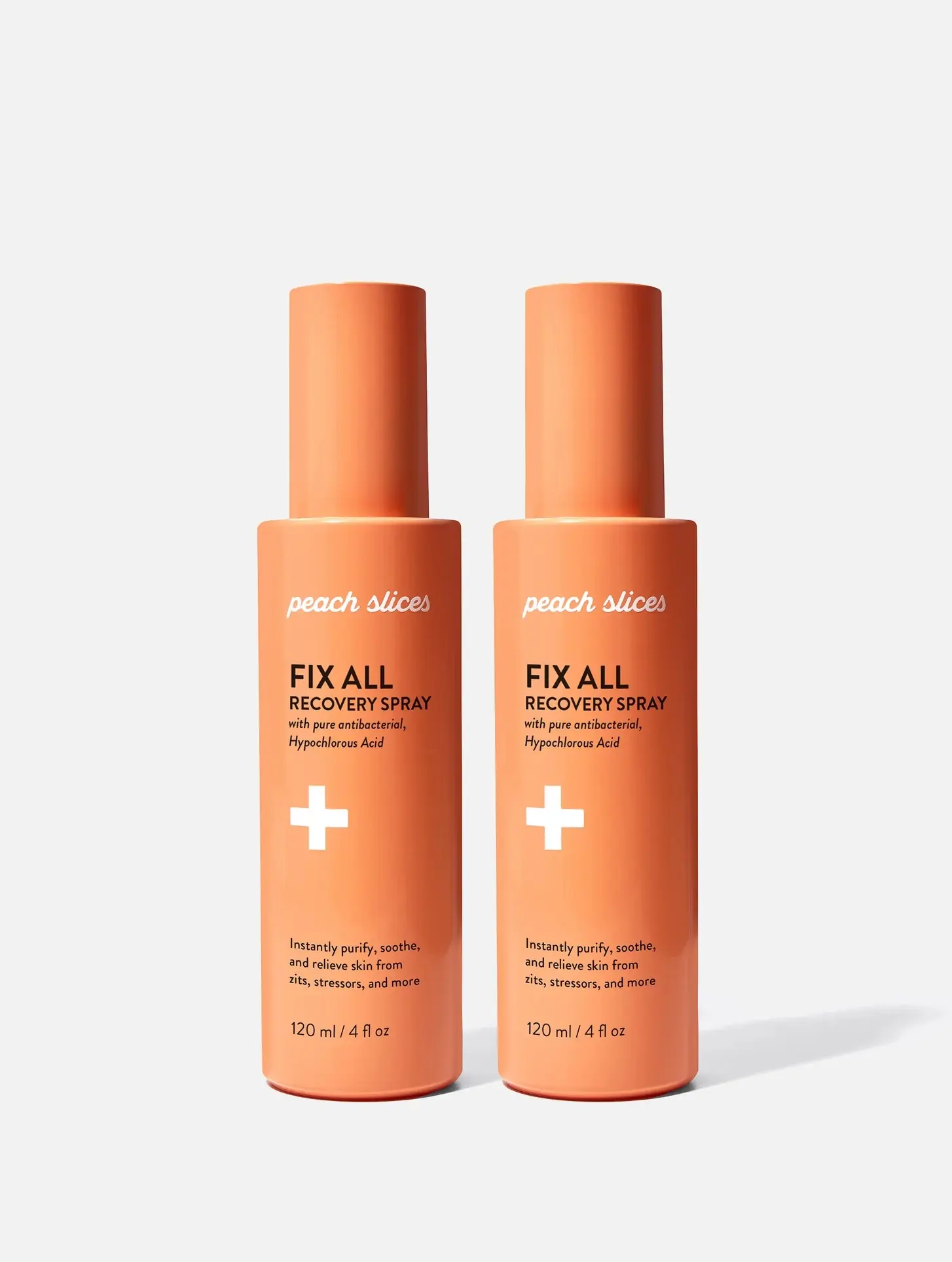Peach Slices Fix All Recovery Spray - (2 Pack VALUE) 120ml Hypochlorous Acid & Electrolyzed Water Formula for Skin Purification Antibacterial Properties Alcohol-Free pH-Stabilized