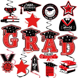 16 Set 2026 Graduation Hanging Swirls, Graduation Streamers Party Decorations, Graduation Red Hanging Decorations, 2026 Graduation Party Decorations, Class of 2026 Graduation Party Supplier