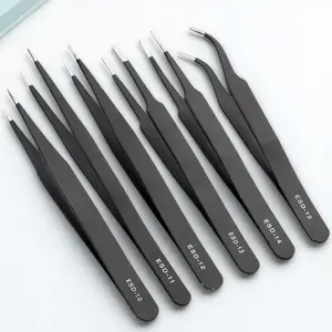 Precision Tweezers Set, Anti-static Repair Tweezers Tool Set, High Precision Stainless Steel Non-slip Tweezers Set, Electronic Component Welding Tweezers, Eyelash Tweezers, Eyelash Tools