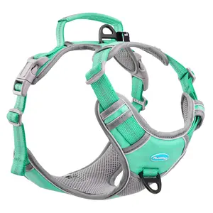 ThinkPet No Pull Harness Breathable Sport Harness with Handle-Dog Harnesses Reflective Adjustable for Medium Large Dogs,Back/Front Clip for Easy Control