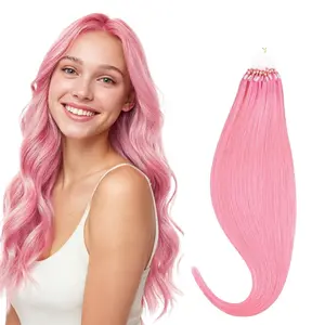 Hotbanana Human Hair Microlink & Micro Loop Extensions Natural Straight Invisibead Micro Ring 50G 14–24 Inch Hair Extension