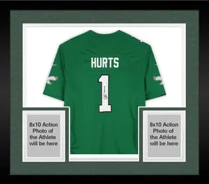 Framed Jalen Hurts Philadelphia Eagles Autographed Nike Kelly Green Super Bowl LIX Patch Game Jersey with "SB LIX MVP" Inscription - Fanatics Authentic Certified