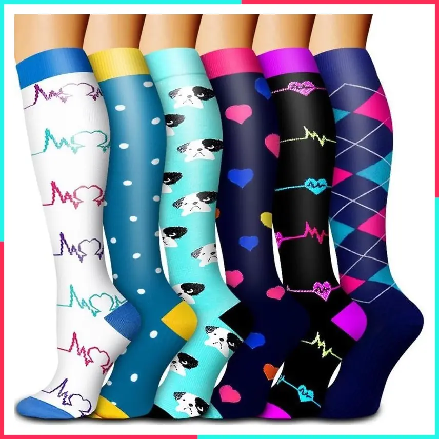 6 Pack Copper Compression Socks for Women and Men Circulation - Best Support for Medical, Running