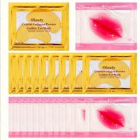 10 golden eye masks+10 all English pink lip masks