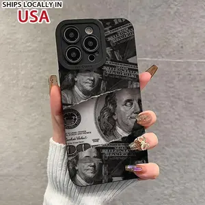 Creative Money Pattern Phone Case, Soft TPU Cellphone Protective Cases, Total Protective Shockproof Mobile Phone Cover for iPhone 11 12 13 14 15 16 Pro Max/Pro/Plus