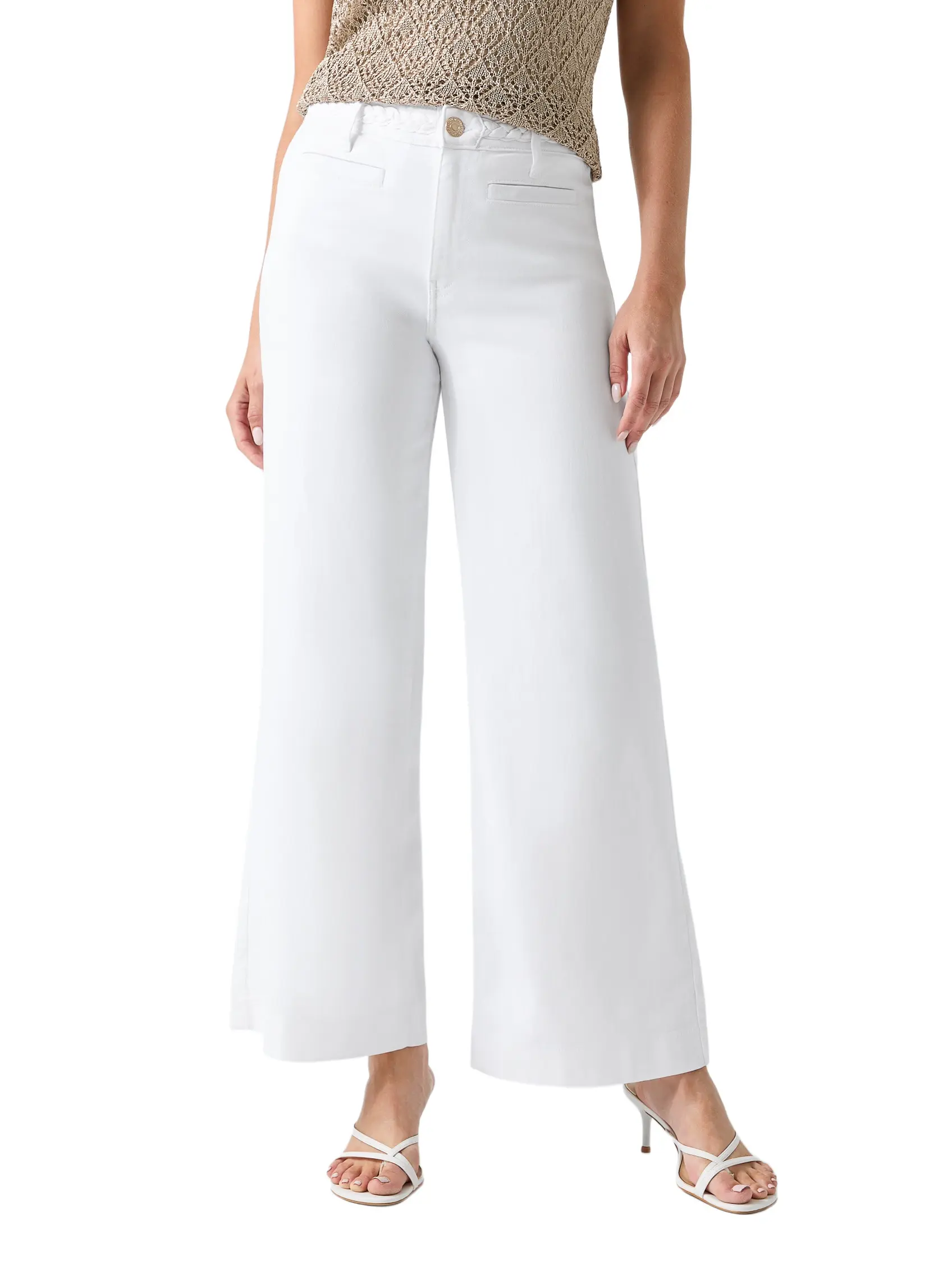 GUESS Female Braided Cropped Wide-Leg Pants