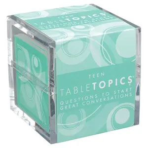 TableTopics Teen Conversation Cards for Teenagers with Their Family & Friends, 135 Fun Questions for Connection at Dinnertime, Hangouts, Game Night, & Classrooms