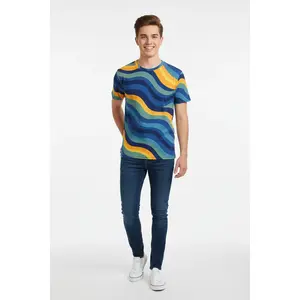 Copacabana Print Youth Crew Neck T-Shirt - Ocean Sunset