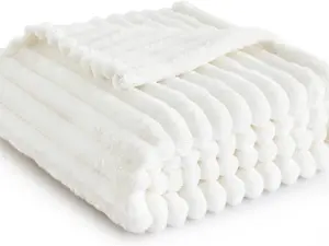 White Throw Blanket for Couch - Super Soft Cozy Blankets for Women, Girls - 50x60 Inches