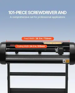 【Summervibes】VEVOR Vinyl Cutter Machine,  , Upgraded 28 Inch Paper Feed Cutting Plotter Bundle, Adjustable Force & Speed Vinyl Printer with Powerful Stepper Motors, Signmaster Software Compatible with Windows System