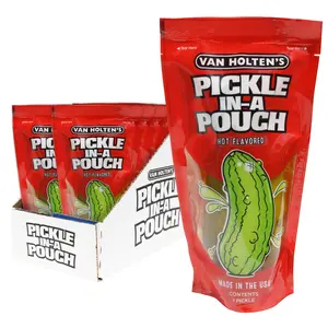 Van Holten's Pickles - Jumbo Hot Pickle-In-A-Pouch - 12 Pack Pickled Snacks Meals