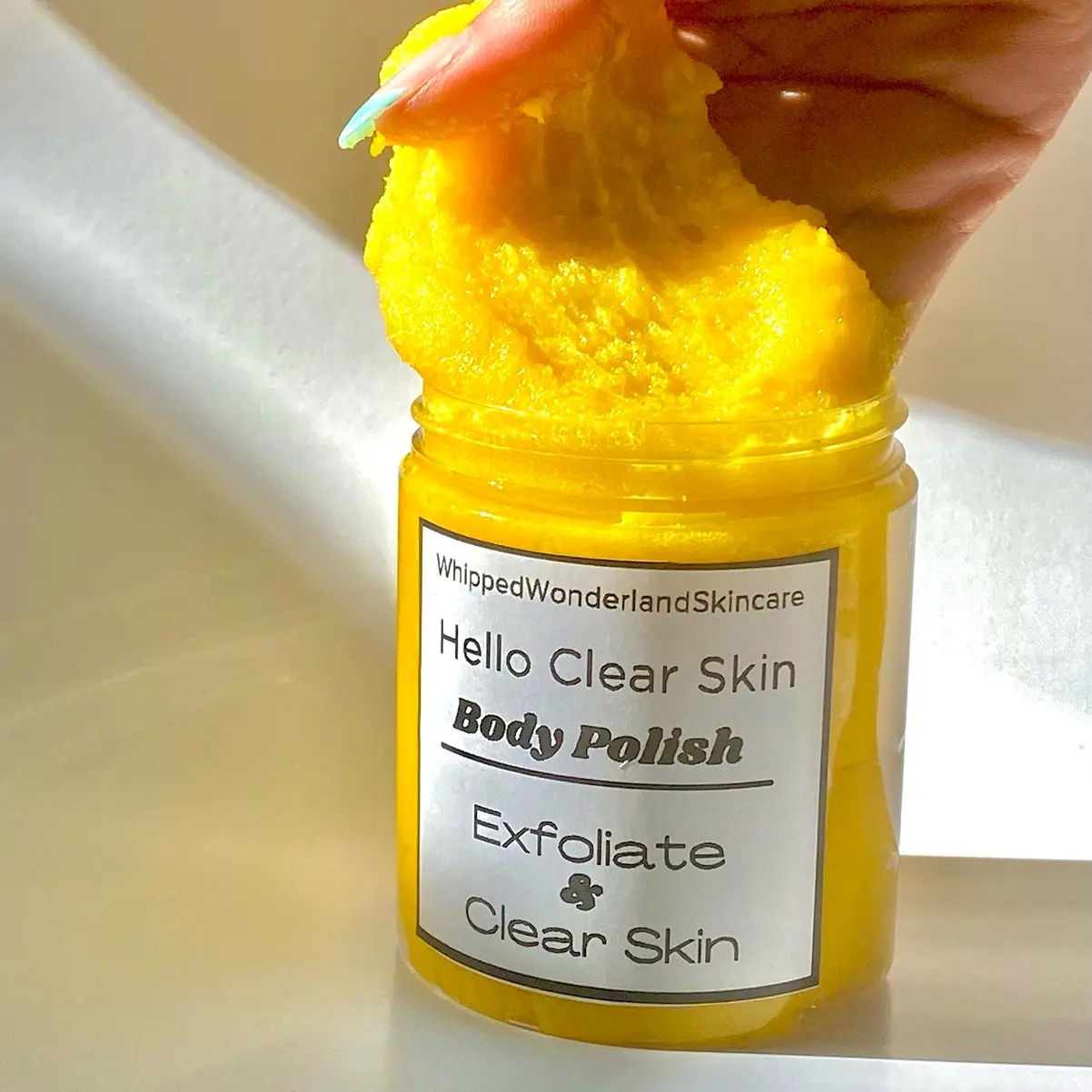 Hello Clear Skin Turmeric Body Scrub – Exfoliating Body Polish for Glowing Skin, Smooth Texture & Radiant Looking Skin