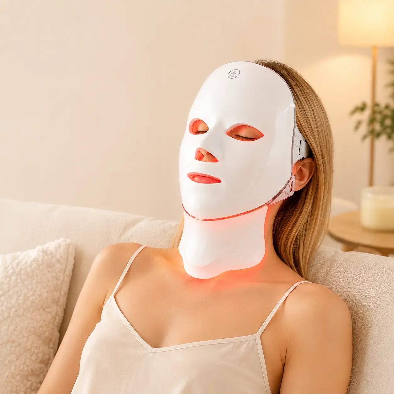 Red Light Therapy for Face & Neck LED Mask, Red Light Mask Beauty Device for Home Skincare Routine, Rechargeable Anti-Aging Skin Care Mask