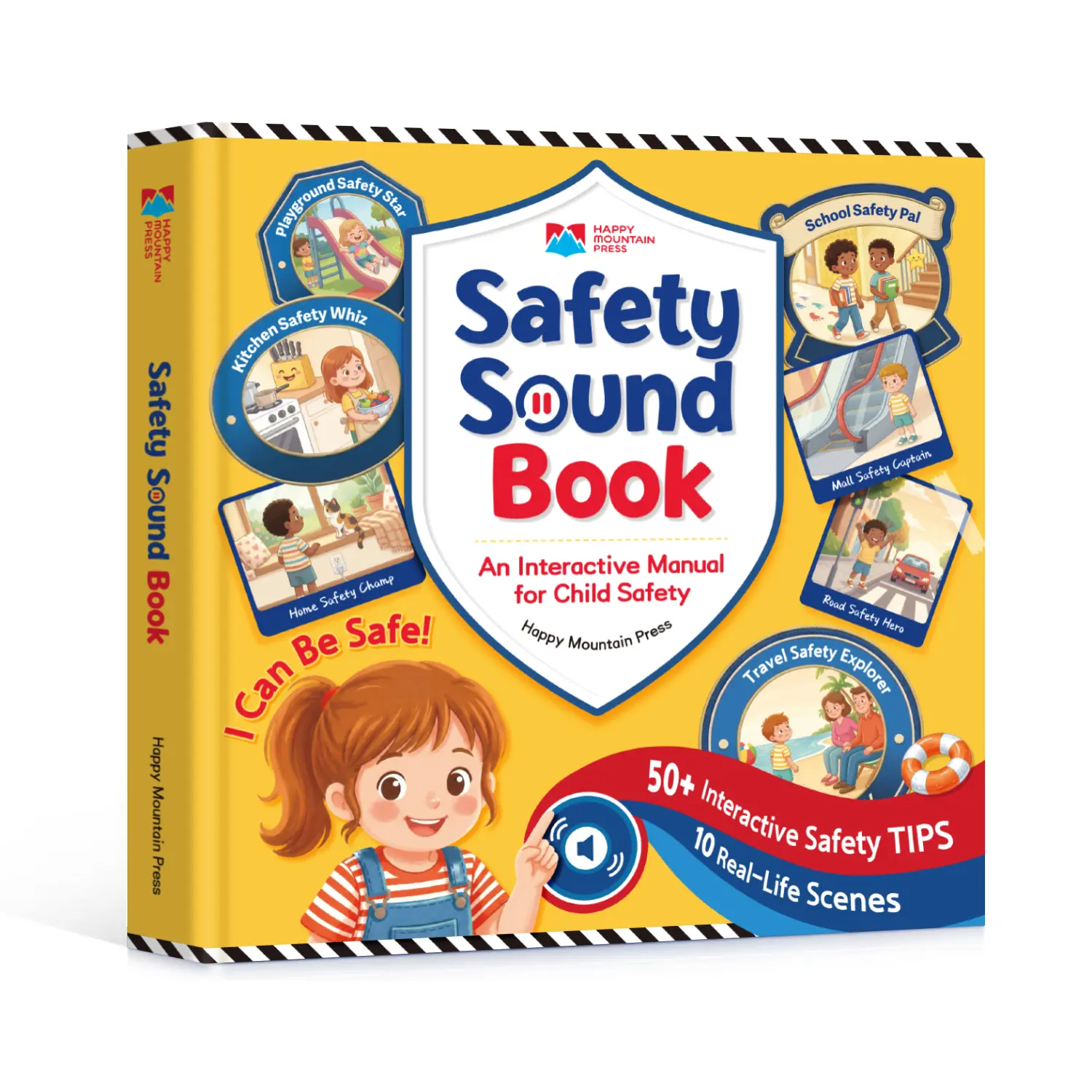 TIMETOME Safety Interactive Sound Book for Kids Child Safety Learning Book with 50 Plus Audio Tips and 10 Real Life Scenes USB C Rechargeable Screen Free Preschool Educational Toy Back to School Gift