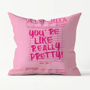 Hot Pink Throw Pillow Covers 18x18,  Check Pillowcase,  Preppy Dorm Room Decor for College Girls, Girly Positive Decor for Home, Inspirational Gifts for Women.