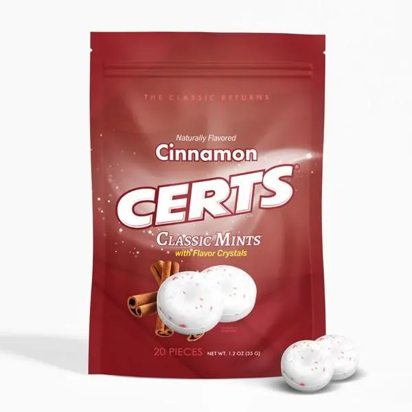 Certs Cinnamon Nostalgic Mints 20 piece Bag 12ct Tray