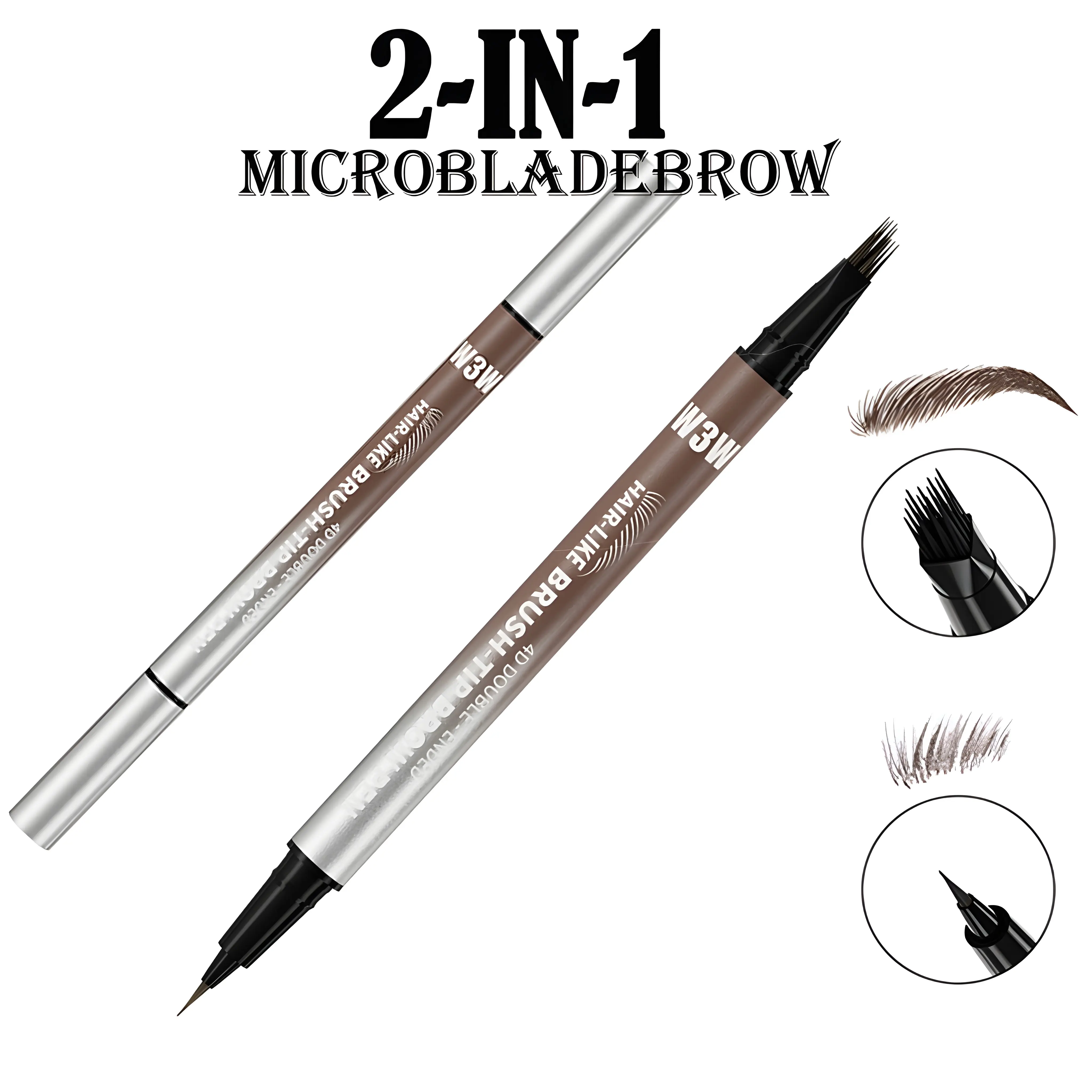 Brow Pen 4D Volumetric Hair-Like Liquid Ultra-Fine Tip Fills & Defines Waterproof Sweat Proof Beginner Friendly,Christmas gift