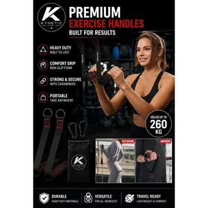 Kynetic Exercise Handles – Heavy Duty Cable Machine Attachments for Resistance Bands, Home Gym, Pulley Systems & Strength Training