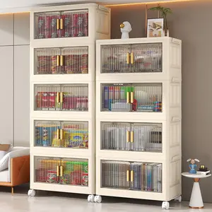 Foldable Storage Cabinet Drawers for Home, No Installation Baby Closet, Plastic Organizer for Clothes and Snacks, Bedroom Storage Solution