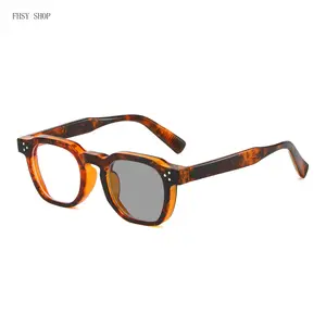 FHSY SHOP 2-in-1 Retro Square Tortoise Eyewear, UV400 Protection & Blue Light Blocking, Lightweight Frame Non-Prescription Sunglasses/Eyeglasses for Men & Women, Driving & Casual Daily Wear glasses