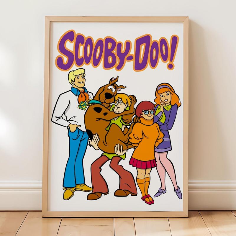 Unframed, Room Decor, Mystery inc 80s 90s Nostalgia, Retro Cartoon Wall Art, Scooby-doo Poster  – 5 Size, 8x12 to 27x40 inch
