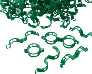 100-Pack Plant Support Clips Durable Plastic Vine Clips for Securing Tomato Cucumber and Climbing Plants Reusable Garden Fixing Clips Green Easy to Use Flexible and Adjustable