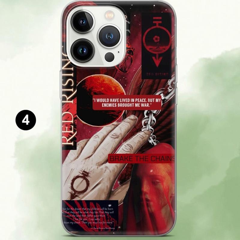 Red Rising Phone Case Bookish Cover for iPhone 17, 17Pro, 16, 16Pro, 15, 14, 13, 12, Samsung S25, S24, S23