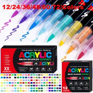 Acrylic Paint Pens Markers Set,Brush Tip Paint Markers For Rock Painting Wood Canvas Stone,Christmas Gift DIY Crafts Customizing my shoes/phone case