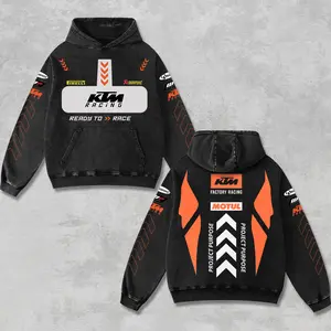 Retro Akrapovic x KTM Factory Racing Hoodie Acid Washed, Motor World Championship Enthusiast, Motorcycle Off-Road Dirt Bike Graphic Streetwear, Heavyweight Biker Sweatshirt, Retro Moto Gear Motorbike Apparel Men’s Grunge Y2K Racing Jacket Style