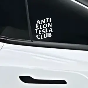 "ANTI ELON TESLA CLUB" Vinyl Decal for Car, Truck, SUV