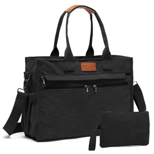 Large Capacity Corduroy Crossbody Bag Set(2PCS) – Tote Bag for Women, Tote Bag, Work Bags for Women, Stylish Purses for Women, Everyday Shoulder Bag with Zipper for Travel, School, Office, and Teacher Strap Beach Adjustable Tote bag, Work Tote Bag