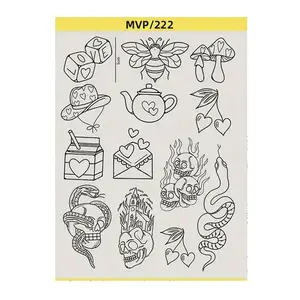 Pre-Drawn Tattoo Transfer Paper Roll, Pre-Drawn Patterned Tattoo Stencil Sheet, Easy Application Temporary Tattoos, Ideal for DIY Body Art, Tattoo Supplies