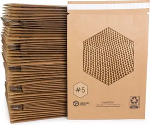 IDL Packaging Large 9.875" x 15.5" Paper Bubble Mailers #5, Pack of 60 - Alternative to Plastic Padded Envelopes - Patented Honeycomb Paper Filler - Great for Shipping Documents, CDs, Fragiles