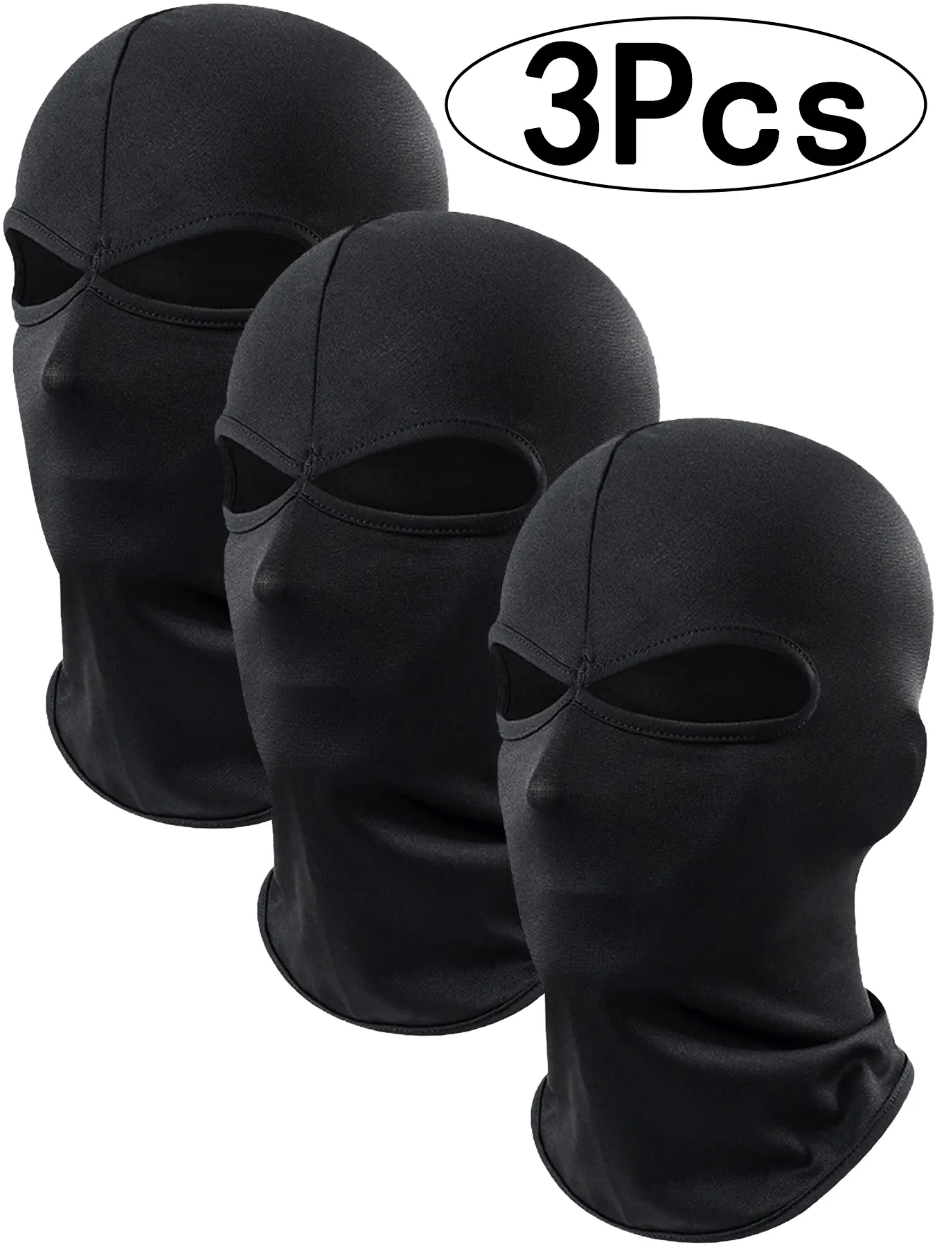 3Pcs-Unisex Breathable Full Face Mask, Dustproof Riding Helmet Cover, Sun Protection Windproof Balaclava Motorcycle Visor, Casual All-Season Use