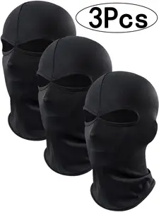 3Pcs-Unisex Breathable Full Face Mask, Dustproof Riding Helmet Cover, Sun Protection Windproof Motorcycle Visor, Casual All-Season Use